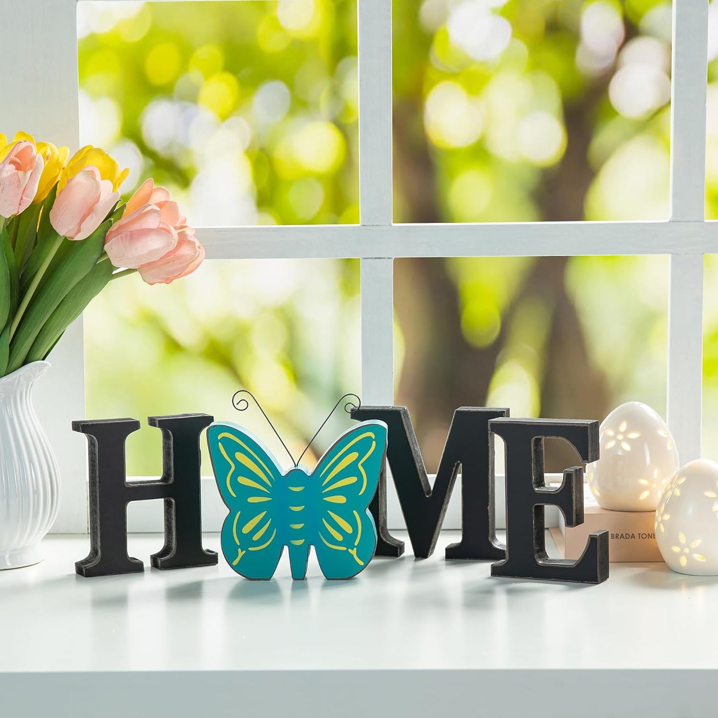 Interchangeable Home Table Signs with 13 Pcs Seasonal Icons