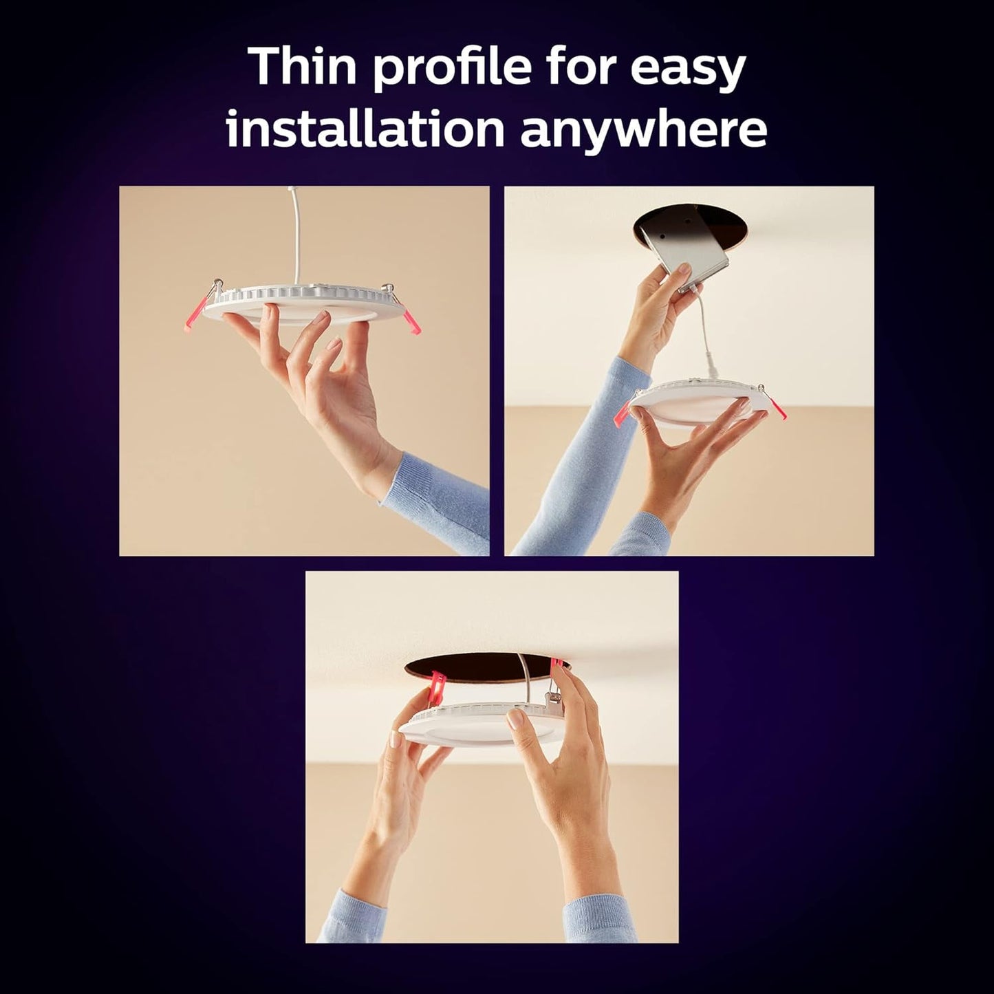 Smart Slim 6 Inch LED Downlight - White and Color Ambiance Color