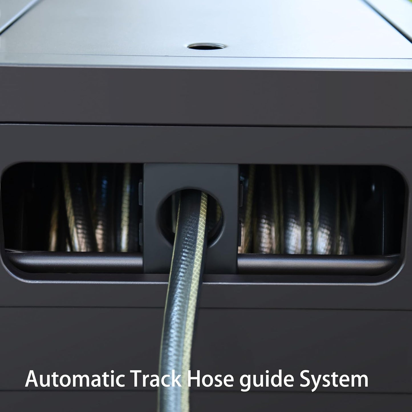 Reel Deck box, Durable Steel Garden Hose Storage Box Cabinet