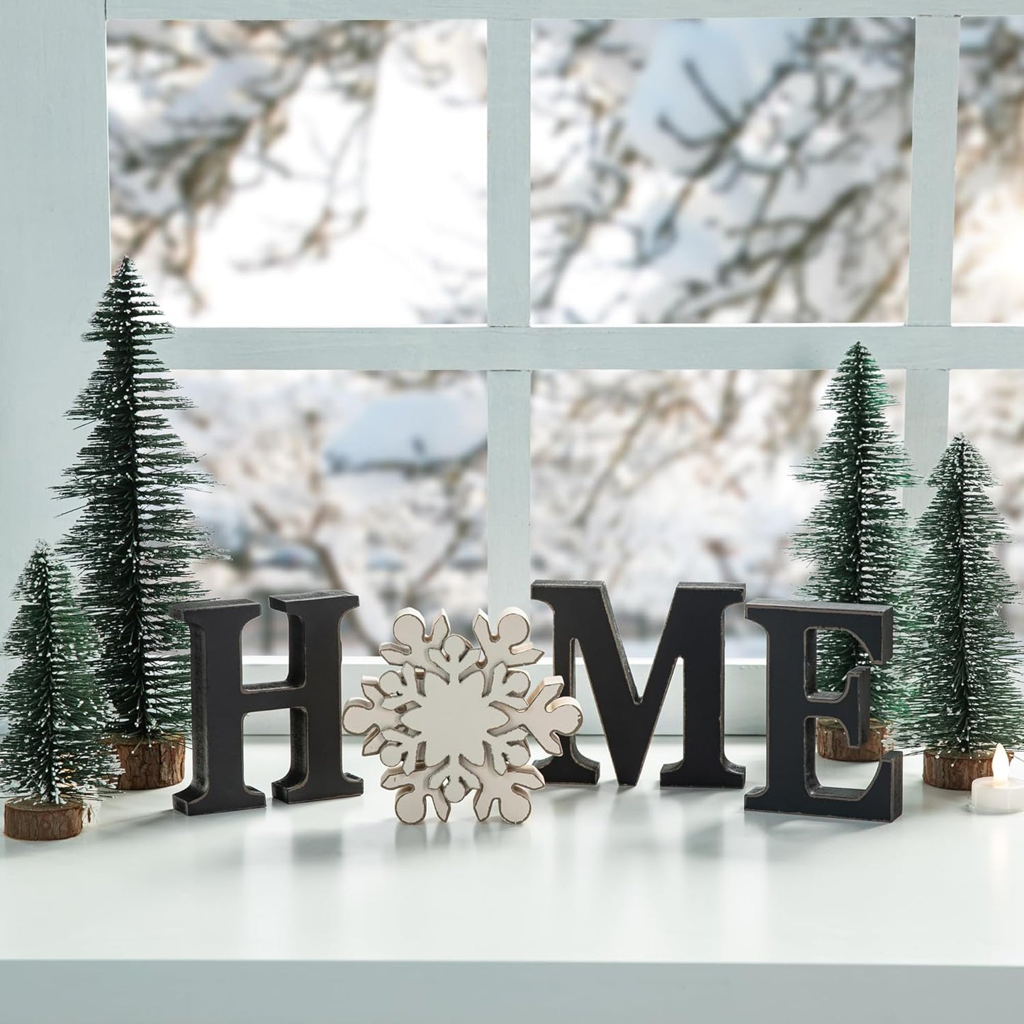 Interchangeable Home Table Signs with 13 Pcs Seasonal Icons